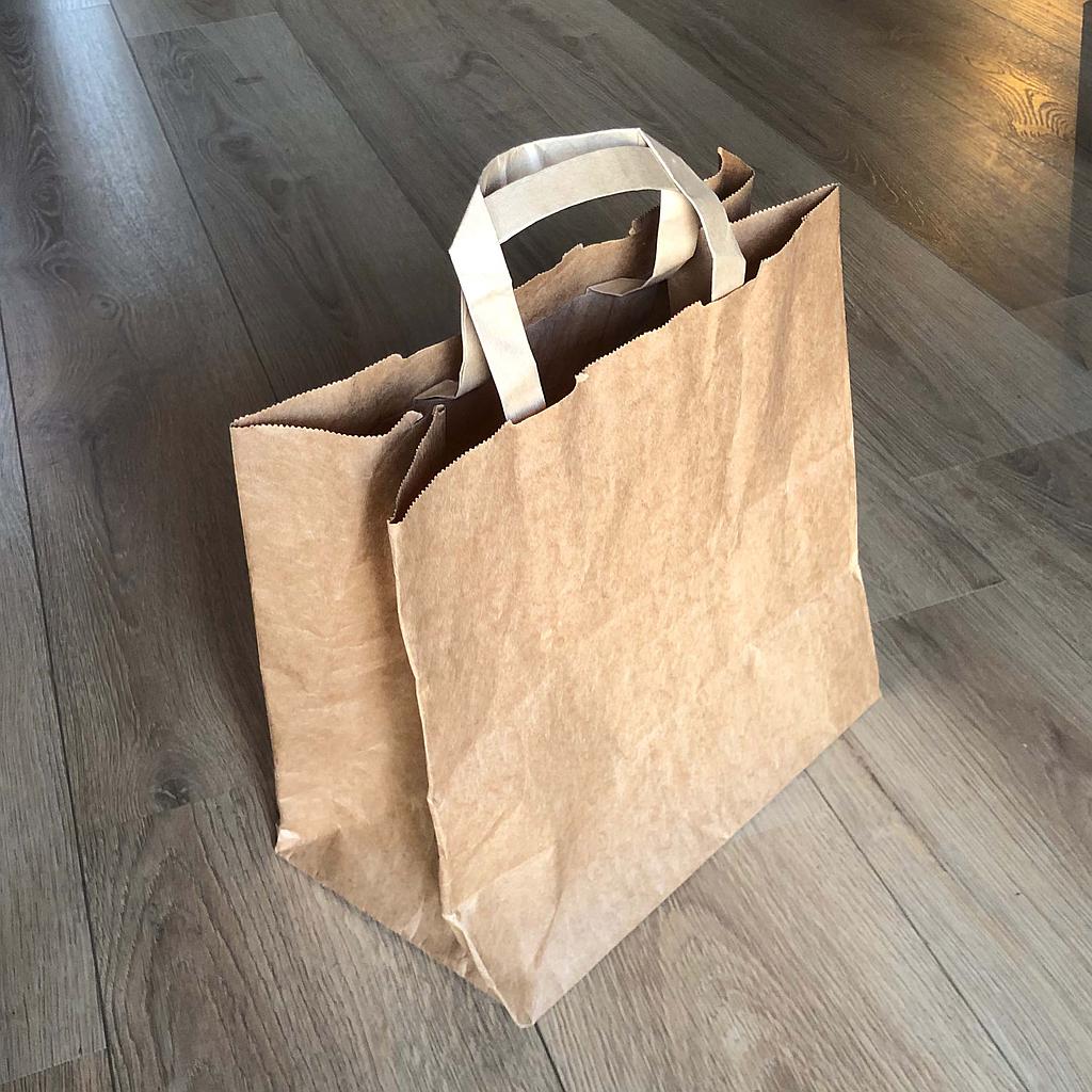 SAC KRAFT BRUN 26X14X33 – Poignée Plate 250 PCS
